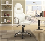 Office Chair in White Leatherette by Coaster - 800150
