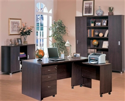 Decarie 5 Piece Home Office Set in Rich Dark Finish by Coaster - 800255S5
