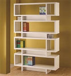 Contemporary Four Tier Open Bookcase in White Finish by Coaster - 800308