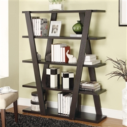 Cappuccino Modern Bookshelf with Inverted Supports & Open Shelves by Coaster - 800318