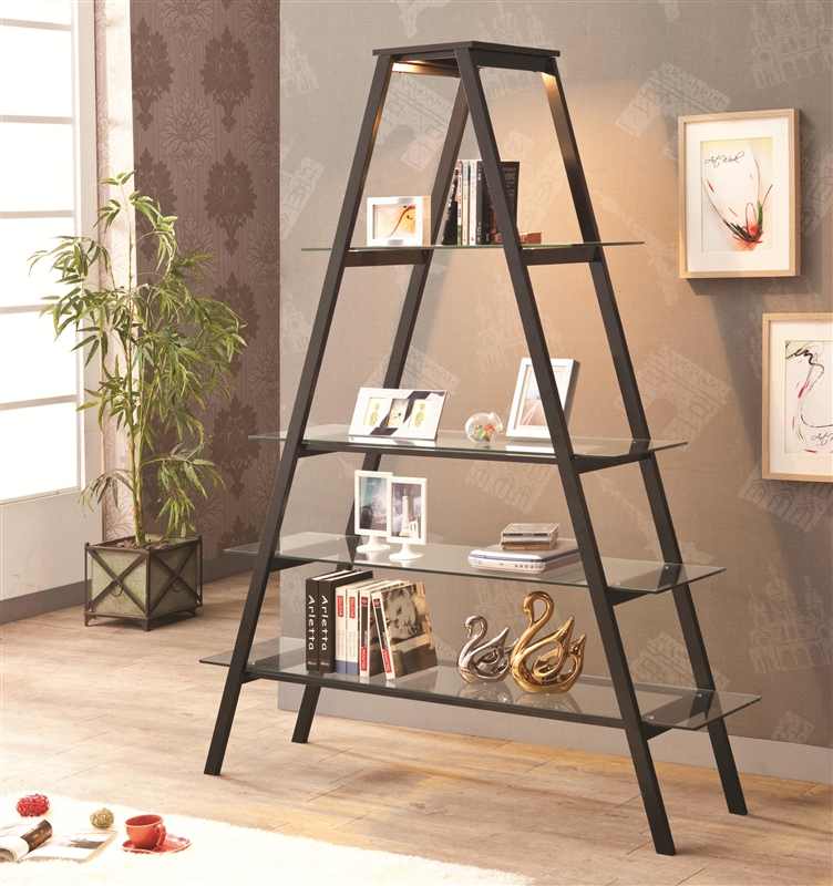 Ladder Bookcase In Black Finish By Coaster 800335