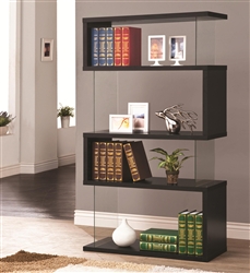 Black and Glass Bookcase Display Cabinet by Coaster - 800340