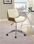 Office Chair in Ecru Leatherette by Coaster - 800613