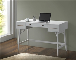 Mid Century Modern Desk in White Finish by Coaster - 800745