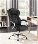 Black Leatherette Adjustable Height Tufted High Back Office Chair by Coaster - 800879
