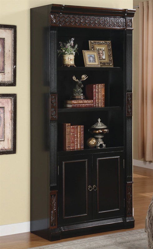 Nicolas Home Office Single Bookcase In, Two Tone Bookshelves