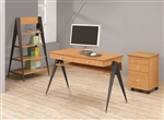Lori 3 Piece Home Office Set in Light Brown Pecan Finish by Coaster - 801051-S