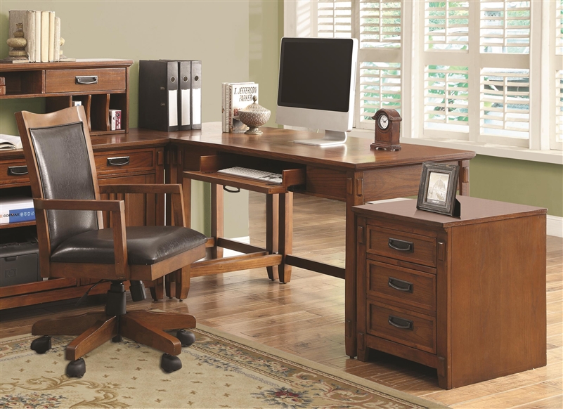 Maclay Computer Desk In Red Brown Finish By Coaster 801201