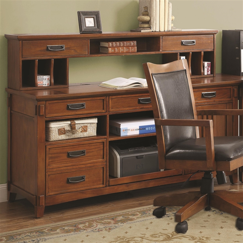 Maclay Computer Credenza In Red Brown Finish By Coaster 801202