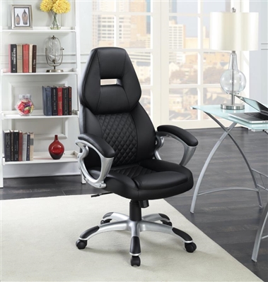 Black Leatherette Adjustable Height Office Chair by Coaster - 801296