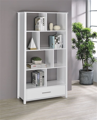 Dylan Bookcase in High Gloss White Finish by Coaster - 801574