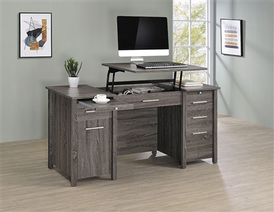 Dylan Lift Top Desk in Weathered Grey Finish by Coaster - 801576