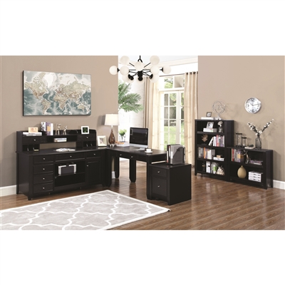 Preater 3 Piece Home Office Set in Black Finish by Coaster - 801901-S