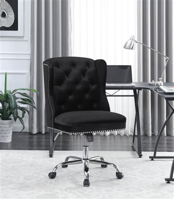 Black Velvet Adjustable Height Office Chair by Coaster - 801995