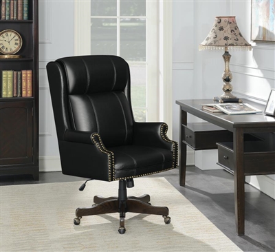 Black Leatherette Adjustable Height Office Chair by Coaster - 802077