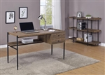 Lawtey Writing Desk with Outlet 2 Piece Home Office Set in Aged Walnut Finish by Coaster - 804291-SH