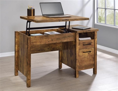 Delwin Lift Top Office Desk in Antique Nutmeg Finish by Coaster - 881240