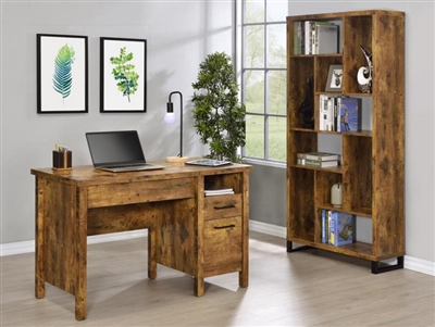 Delwin Lift Top Office Desk 2 Piece Home Office Set in Antique Nutmeg Finish by Coaster - 881240-S