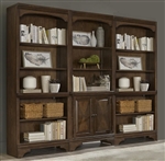 Hartshill 3 Piece Bookcase in Burnished Oak Finish by Coaster - 881286-3