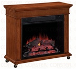 Rolling Electric Fire Place Mantel in Cherry Finish by Coaster - 900343