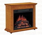 Rolling Electric Fire Place Mantel in Oak Finish by Coaster - 900344