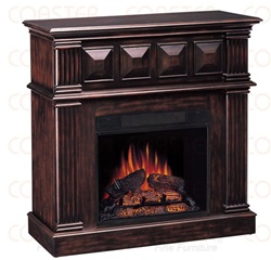 Decorative Electric Fireplace Wall Mantel in Rich Cappuccino Finish by Coaster - 900354