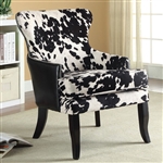 Accent Chair in Black and White Cow Pattern Fabric by Coaster - 902169