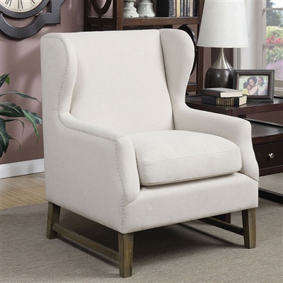 Accent Chair in Beige Linen-Like Fabric by Coaster - 902490