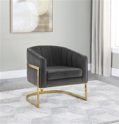 Accent Chair in Dark Grey Velvet by Coaster - 903039