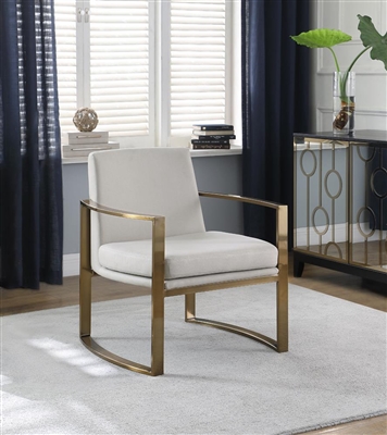 Accent Chair in Cream Fabric by Coaster - 903048