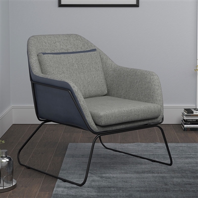 Accent Chair in Grey and Blue Fabric by Coaster - 903980