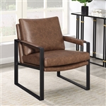 Eclectic Accent Chair in Brown Leatherette by Coaster - 904112