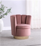 Swivel Accent Chair in Rose Velvet Fabric by Coaster - 905648