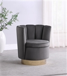 Swivel Accent Chair in Grey Velvet Fabric by Coaster - 905649