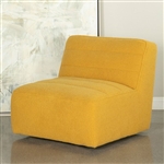 Swivel Accent Chair in Mustard Faux Sheep Skin Fabric by Coaster - 905724
