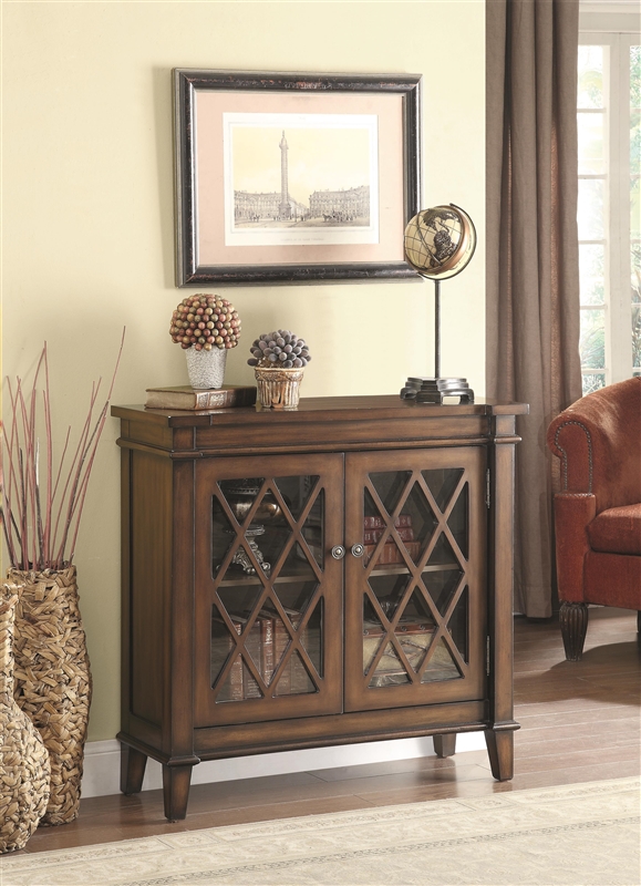 Accent Cabinet In Warm Brown Finish By, Small Accent Cabinet With Doors