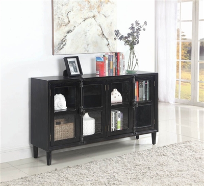 Accent Cabinet in Greyish Black Vintage Finish by Coaster - 950780