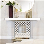 Geometric Square Checkerboard Mother of Pearl Console Table by Coaster - 953242