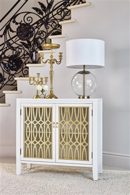 Accent Cabinet in White and Gold Finish by Coaster - 953250