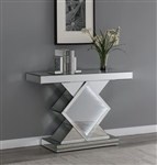 Mirrored Console Table in Silver Finish by Coaster - 953333