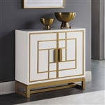 Accent Cabinet in White and Gold Finish by Coaster - 953454