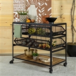 Industrial Storage Cart in Natural and Black Finish by Coaster - 953504