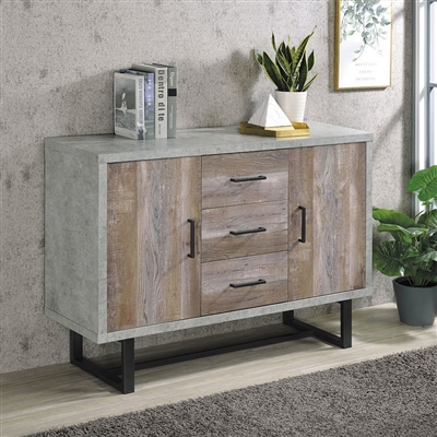 Accent Cabinet in Cement and Weathered Oak Finish by Coaster - 953565