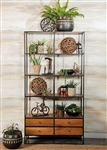 Etagere Bookcase in Natural Acacia Finish by Coaster - 980056