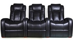 Bijou Theater Seating - 3 Black Leather Chairs By RowOne - Electric Recline - 8143