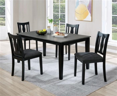 Carbey 5 Piece Dining Room Set in Black/Gray Finish by Furniture of America - FOA-3488T-5PK
