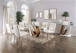 Cilegon 5 Piece Dining Room Set in White/Natural Tone Finish by Furniture of America - FOA-3748