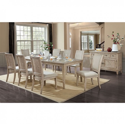 Cerise 7 Piece Dining Room Set in Natural Tone/Beige Finish by Furniture of America - FOA-3786T-7PK