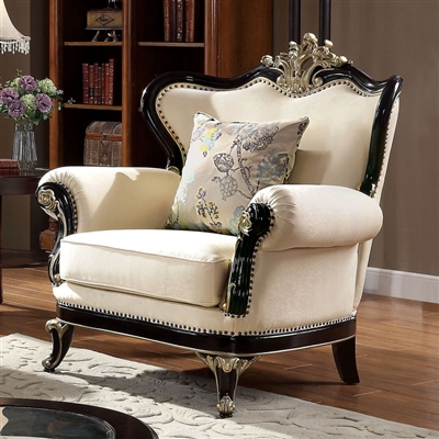 Brimagam Chair in Beige/Black/Gold by Furniture of America - FOA-6785-CH