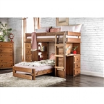 Beckford Twin/Twin Loft Bed in Mahogany Finish by Furniture of America - FOA-AM-BK600